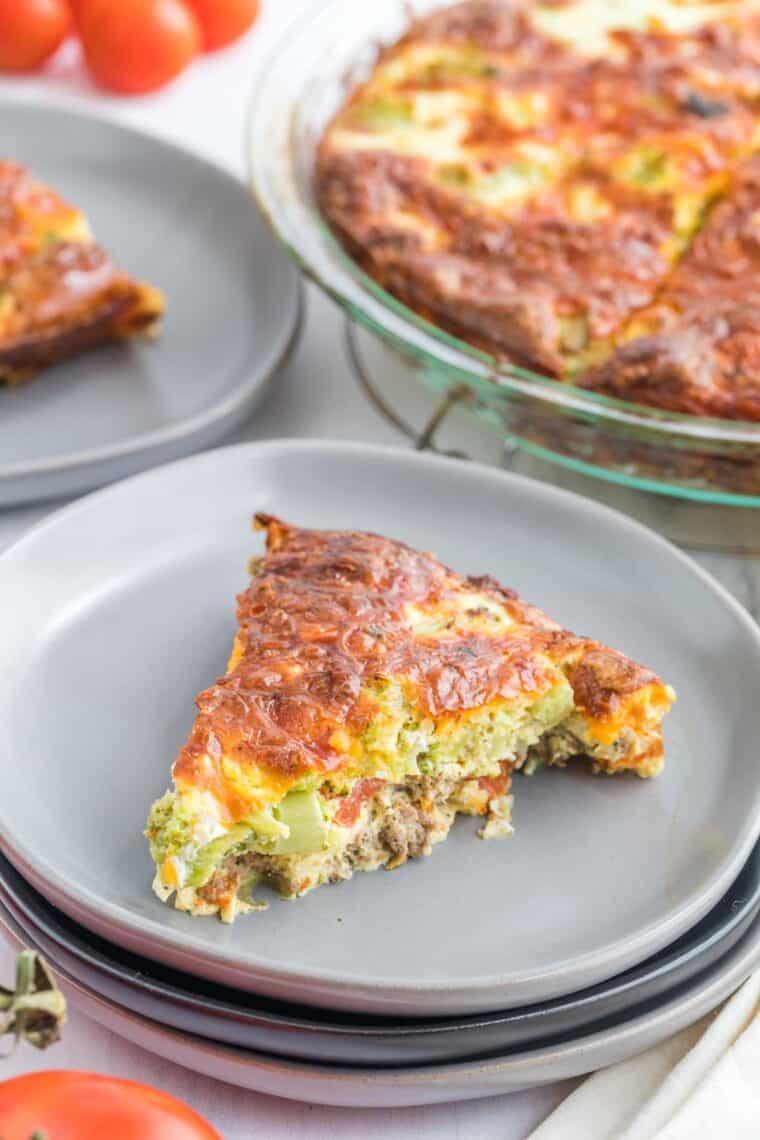 Tomato Broccoli Sausage Crustless Quiche Cupcakes & Kale Chips