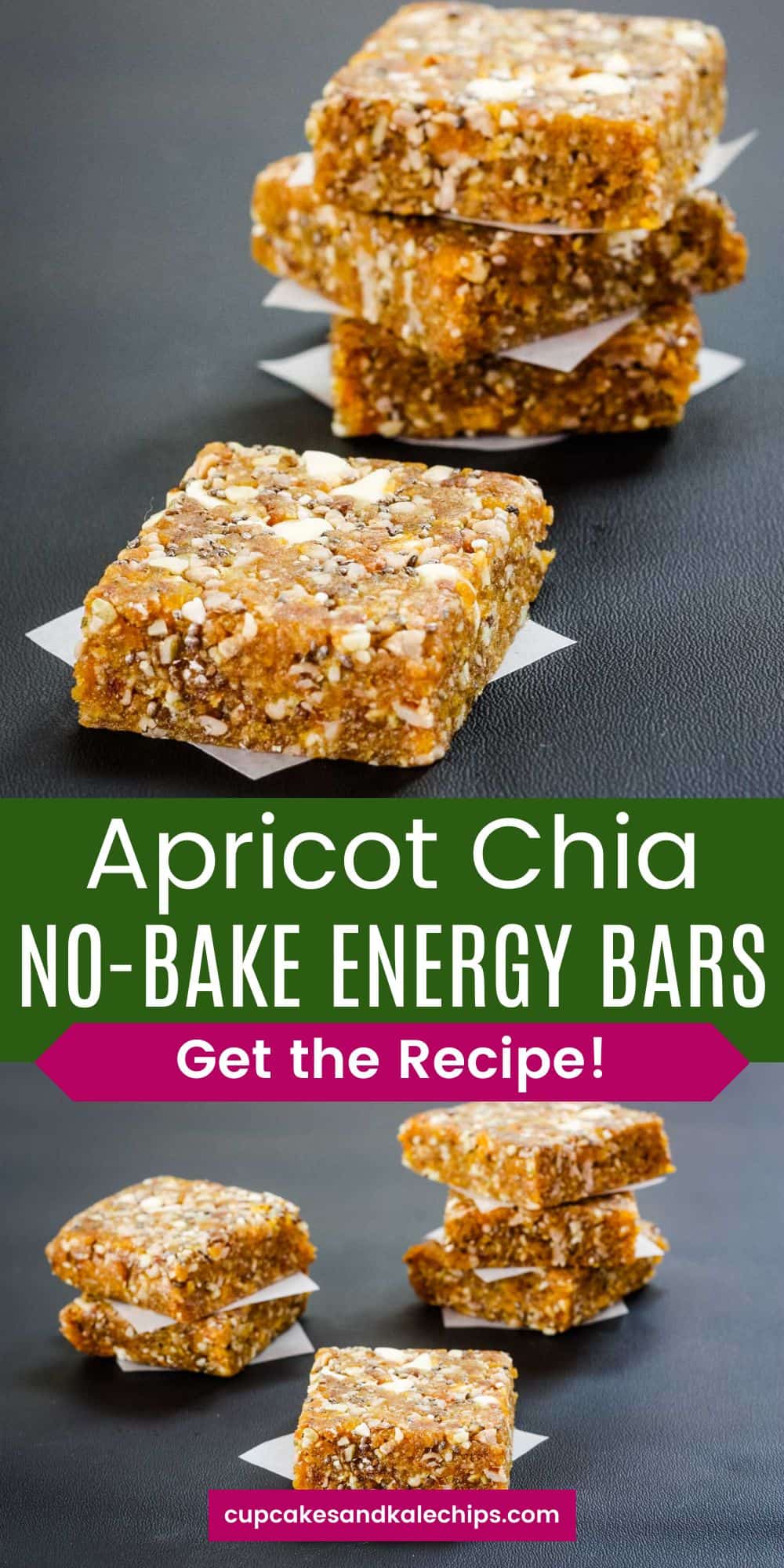 No-Bake Apricot Chia Energy Bars | Cupcakes & Kale Chips