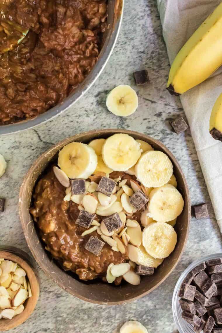 Almond Butter Chocolate Oatmeal Cupcakes & Kale Chips