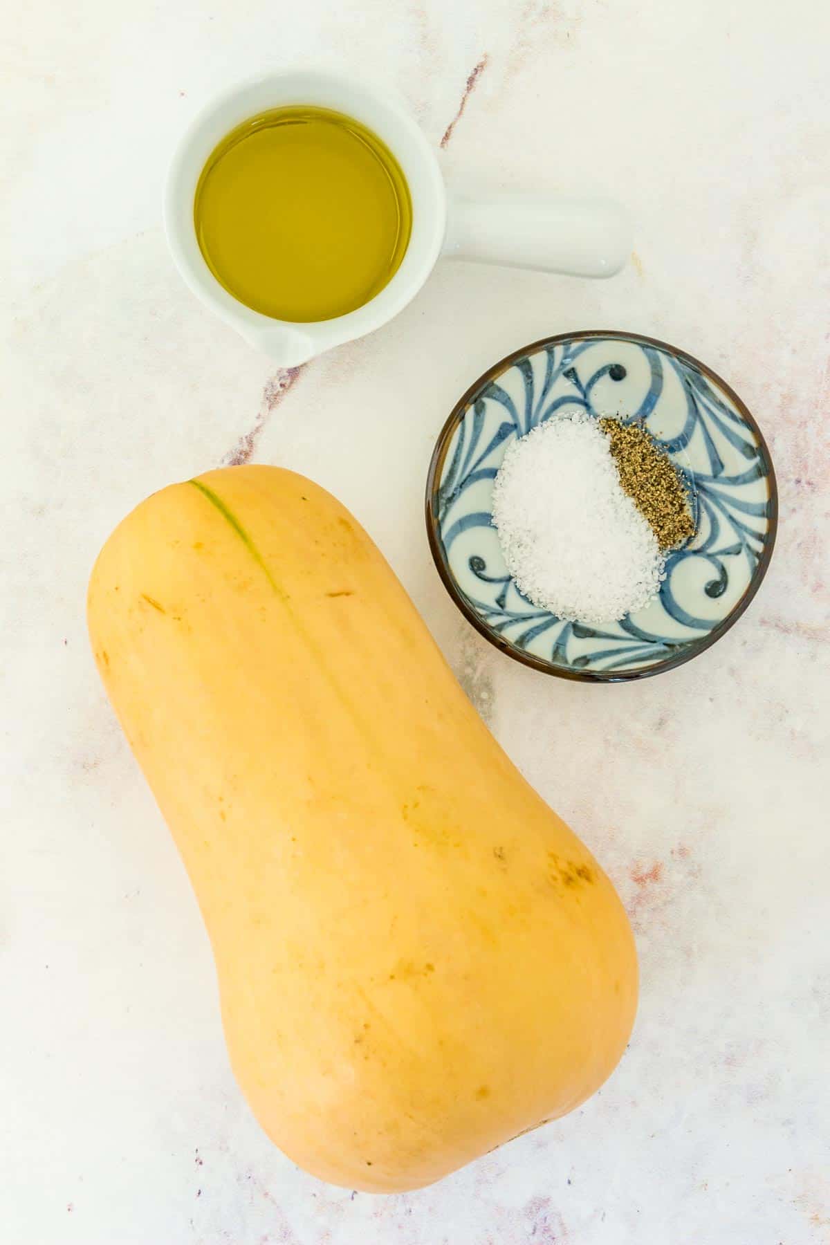 The ingredients for air fryer butternut squash.