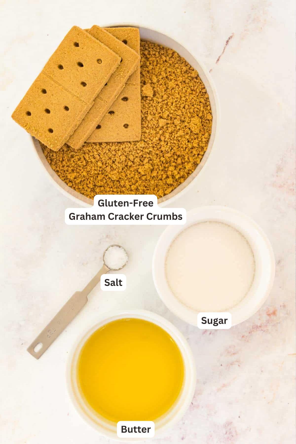 Ingredients for Gluten-Free Graham Cracker Crust.