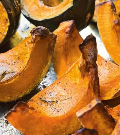 pieces of roasted pumpkin.