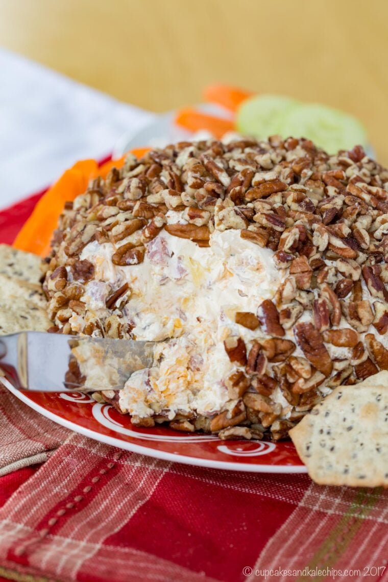 Ham and Pineapple Cheese Ball Cupcakes & Kale Chips
