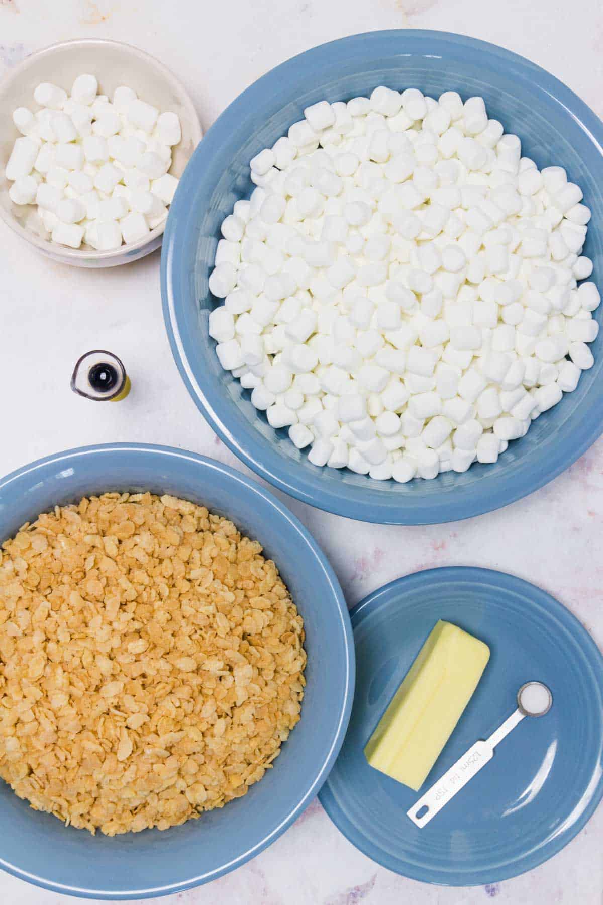 The ingredients for gluten-free rice krispies treats.