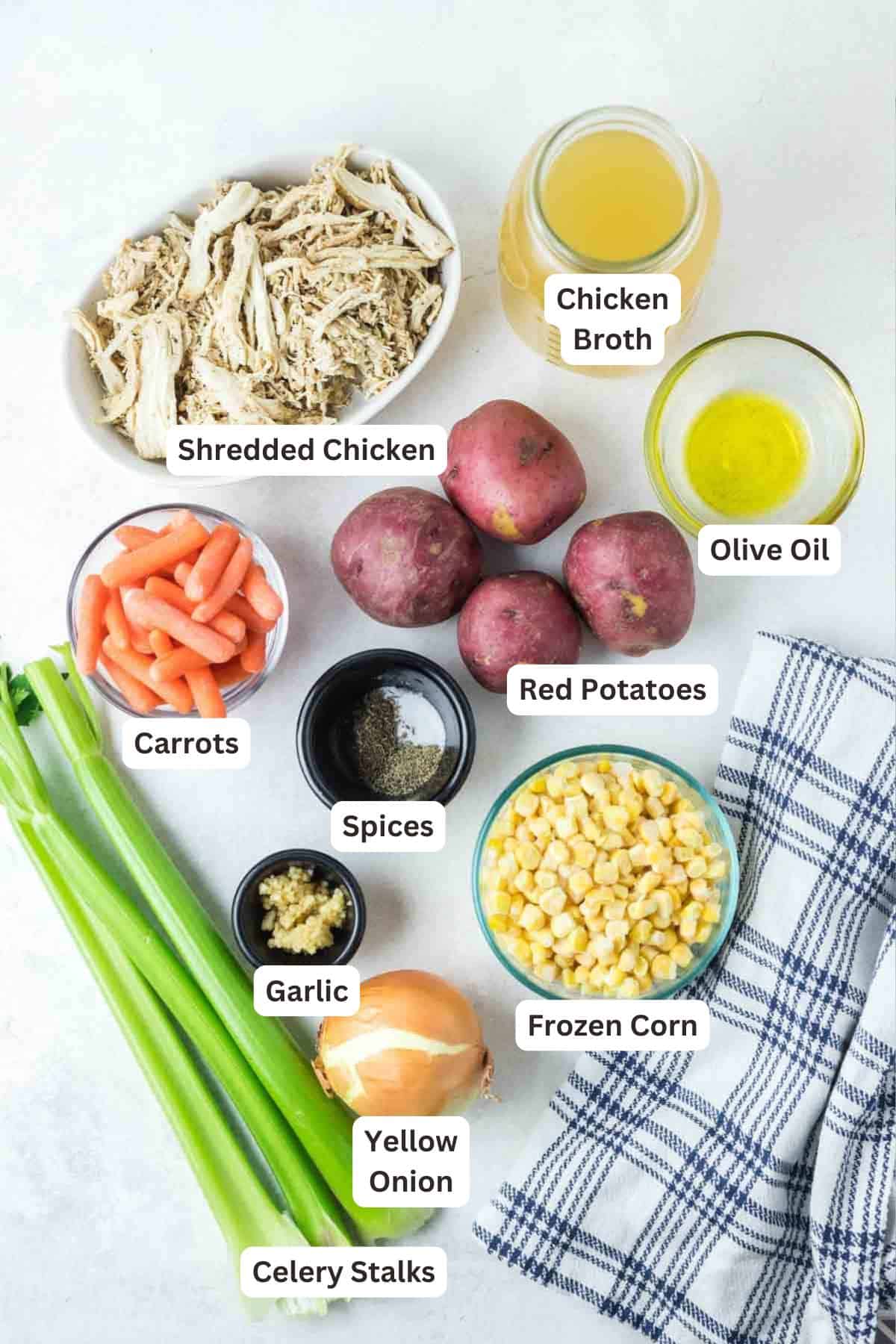 Ingredients for Healthy Rotisserie Chicken Soup.