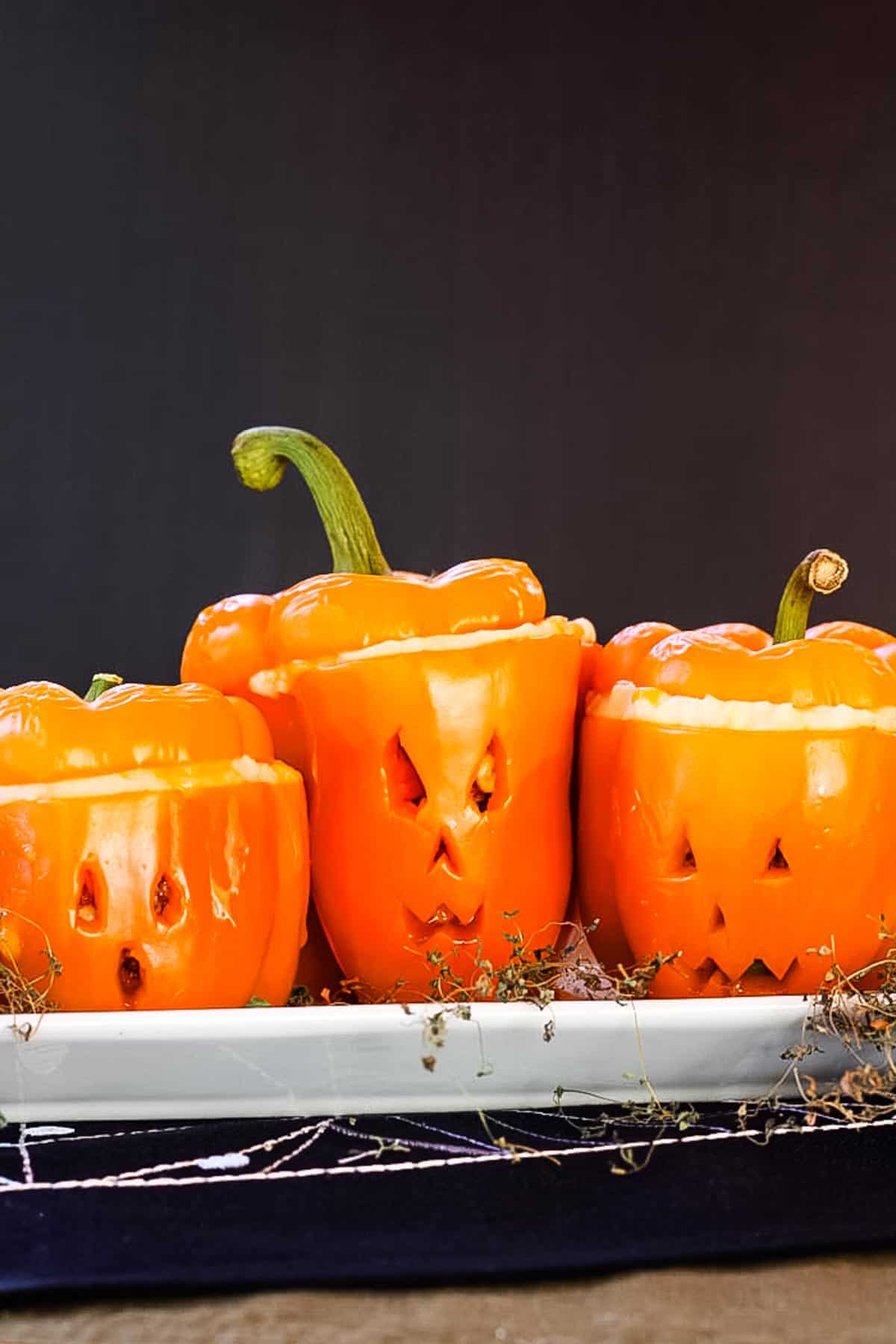 Halloween Jack O'Lantern Stuffed Peppers | Cupcakes & Kale Chips