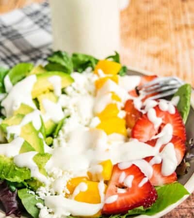 Mixed greens topped with strawberries, mango, avocado, goat cheese, and creamy citrus dressing.