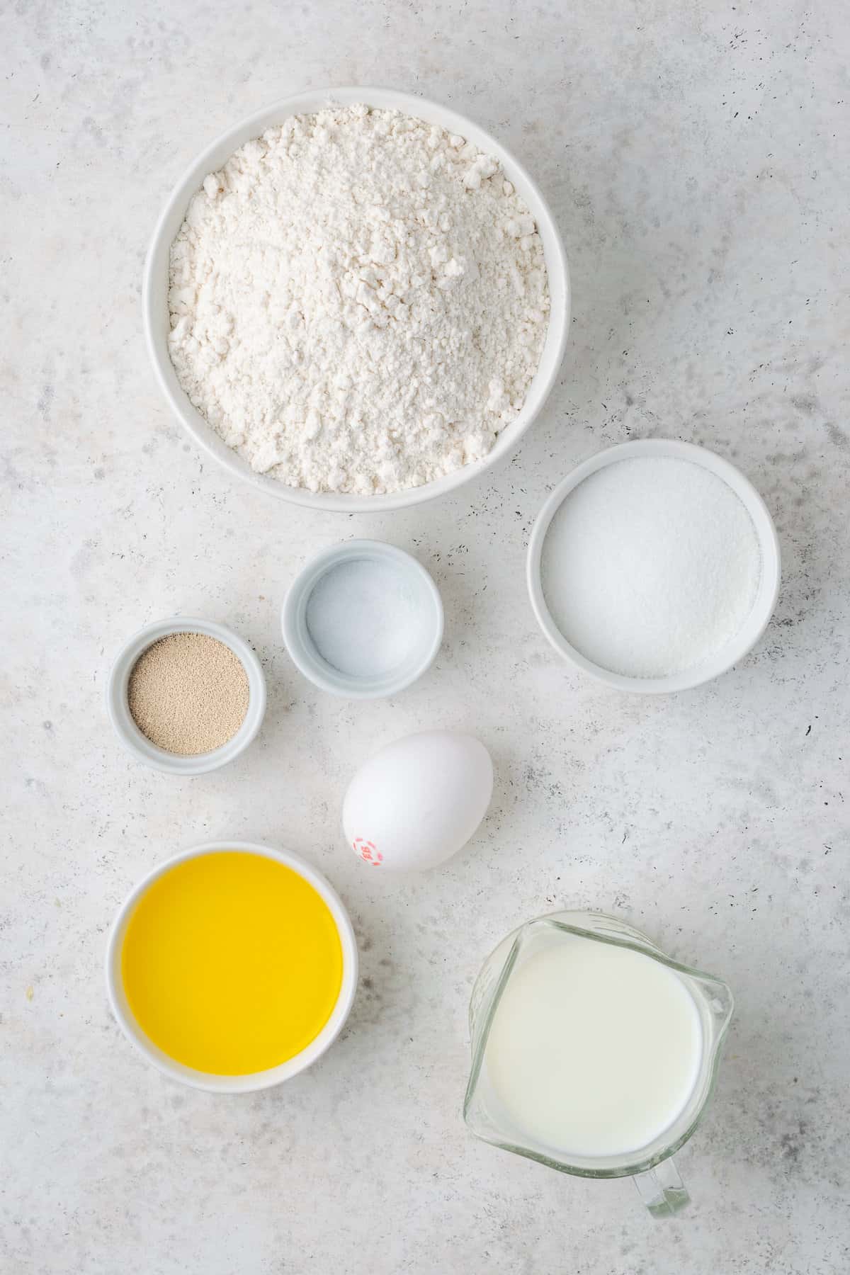 Ingredients needed for Boston Cream Donuts.