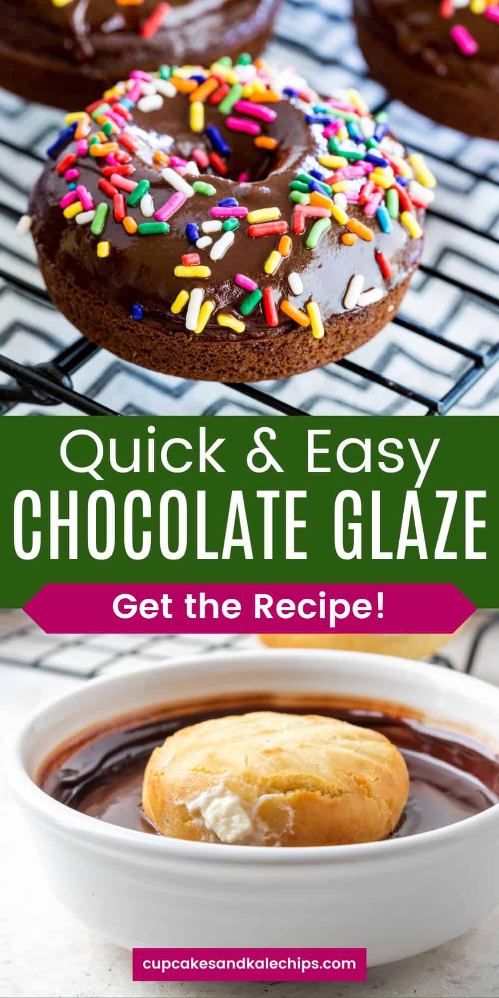 Easy Chocolate Glaze Cupcakes Kale Chips   Chocolate Glaze Pin Long 