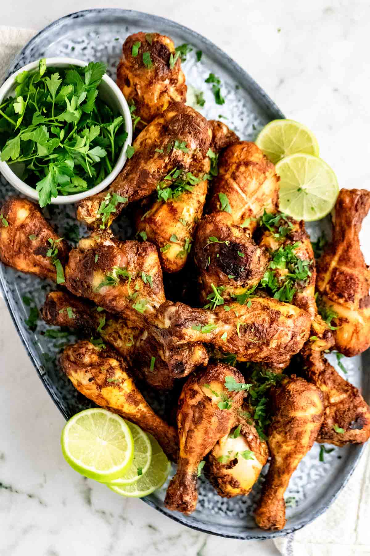 Close-up of grilled chicken legs