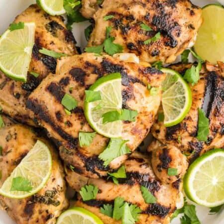 Close up of cilantro lime chicken.