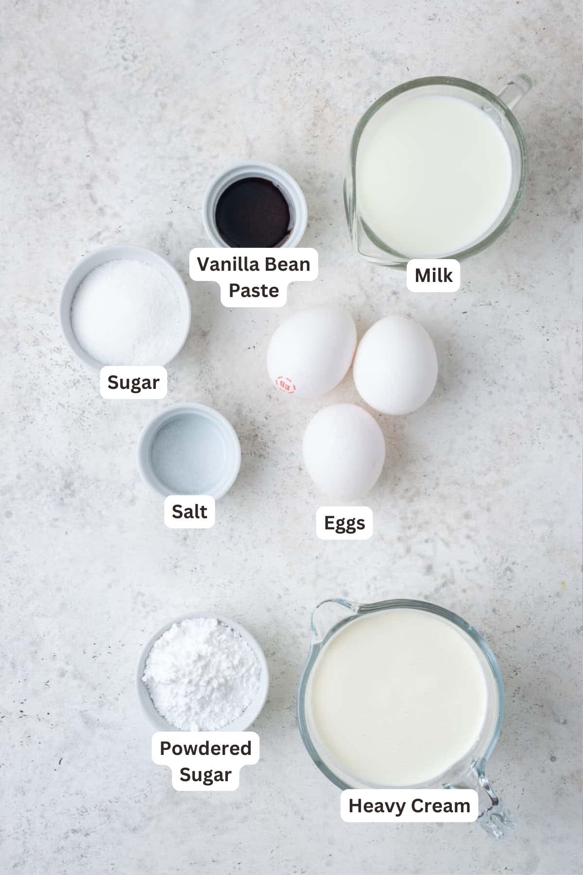 Ingredients for Gluten-Free Bismark Donuts.