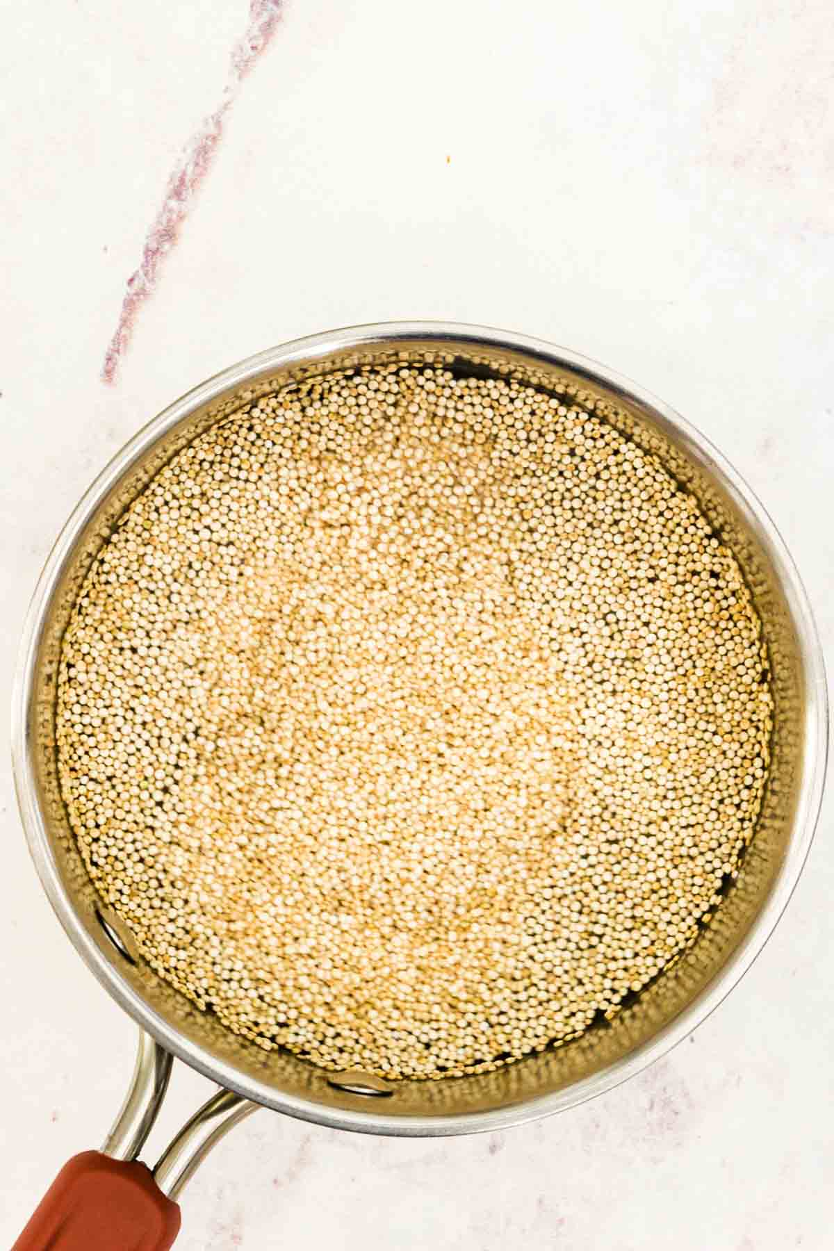 A pot of quinoa.