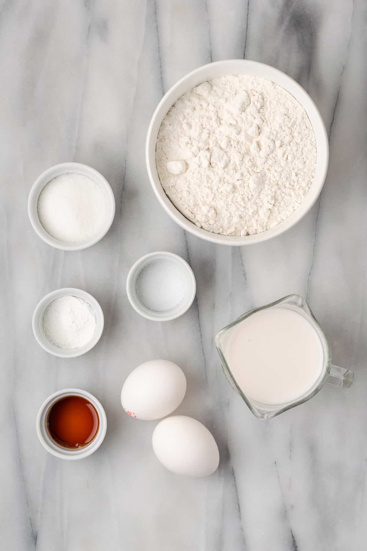 Ingredients needed to make funnel cake fries.