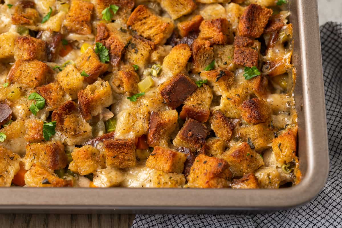 Chicken Stuffing Casserole | Cupcakes and Kale Chips