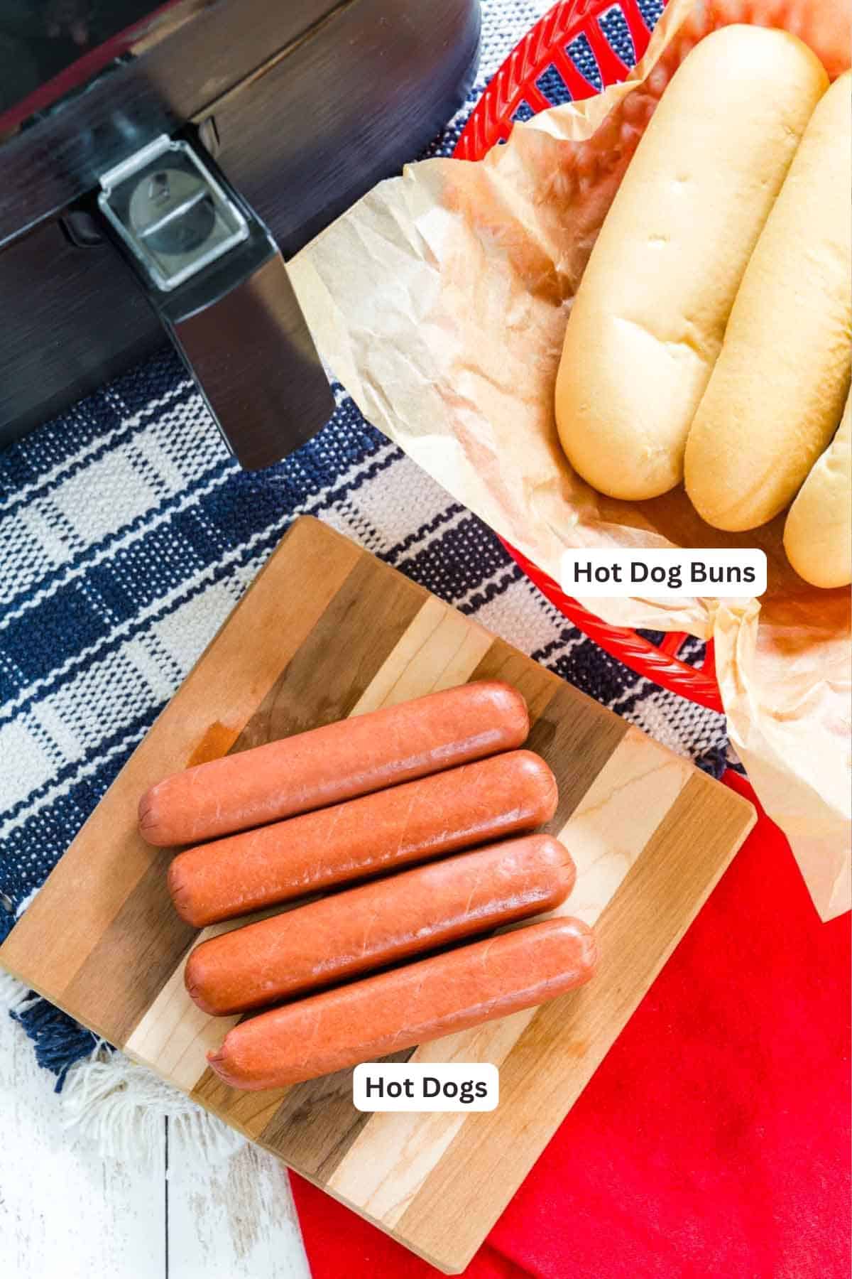 Ready in minutes, Air Fryer Hot Dogs are the easiest way to guarantee perfectly cooked hot dogs every time! Ingredients for Air Fryer Hot Dogs.