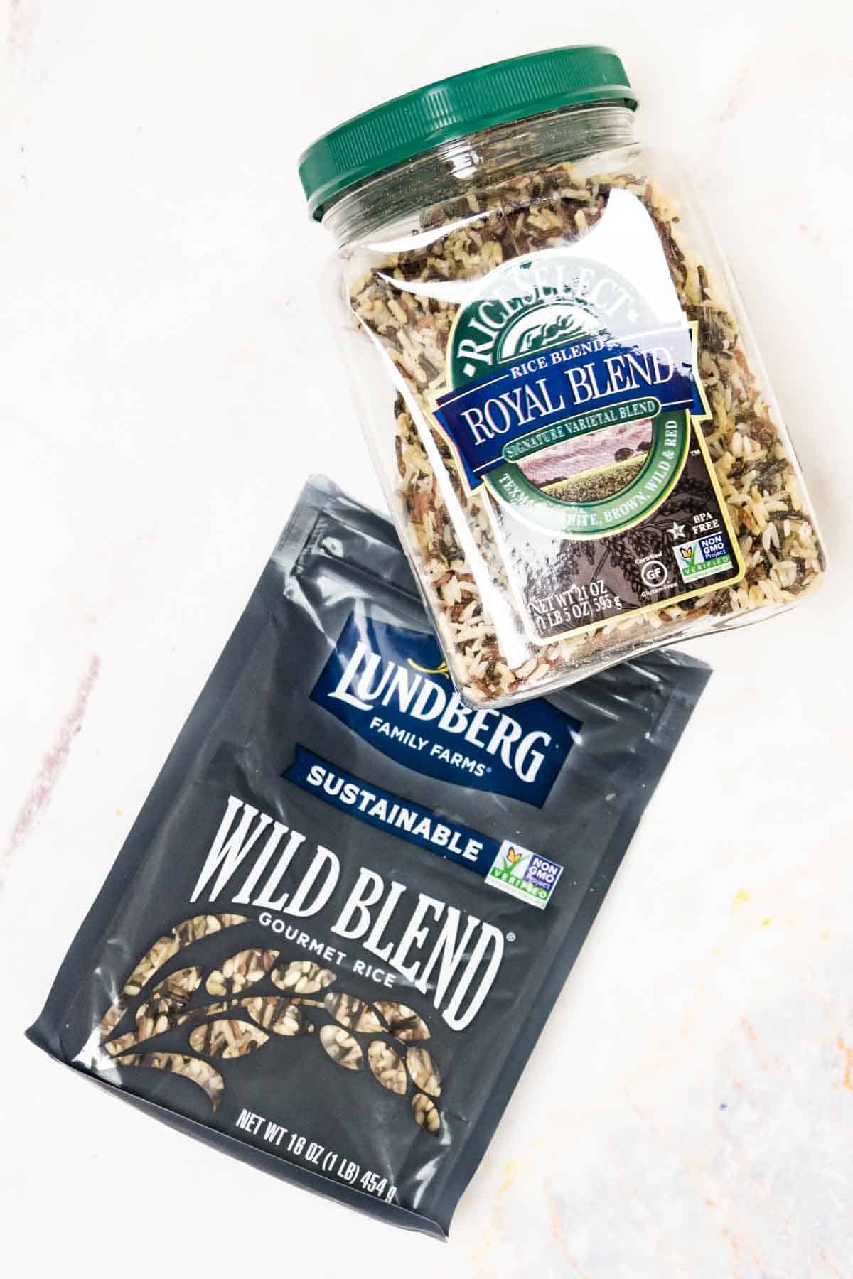 Wild rice blend choices are shown, including long and quick-cook varieties.