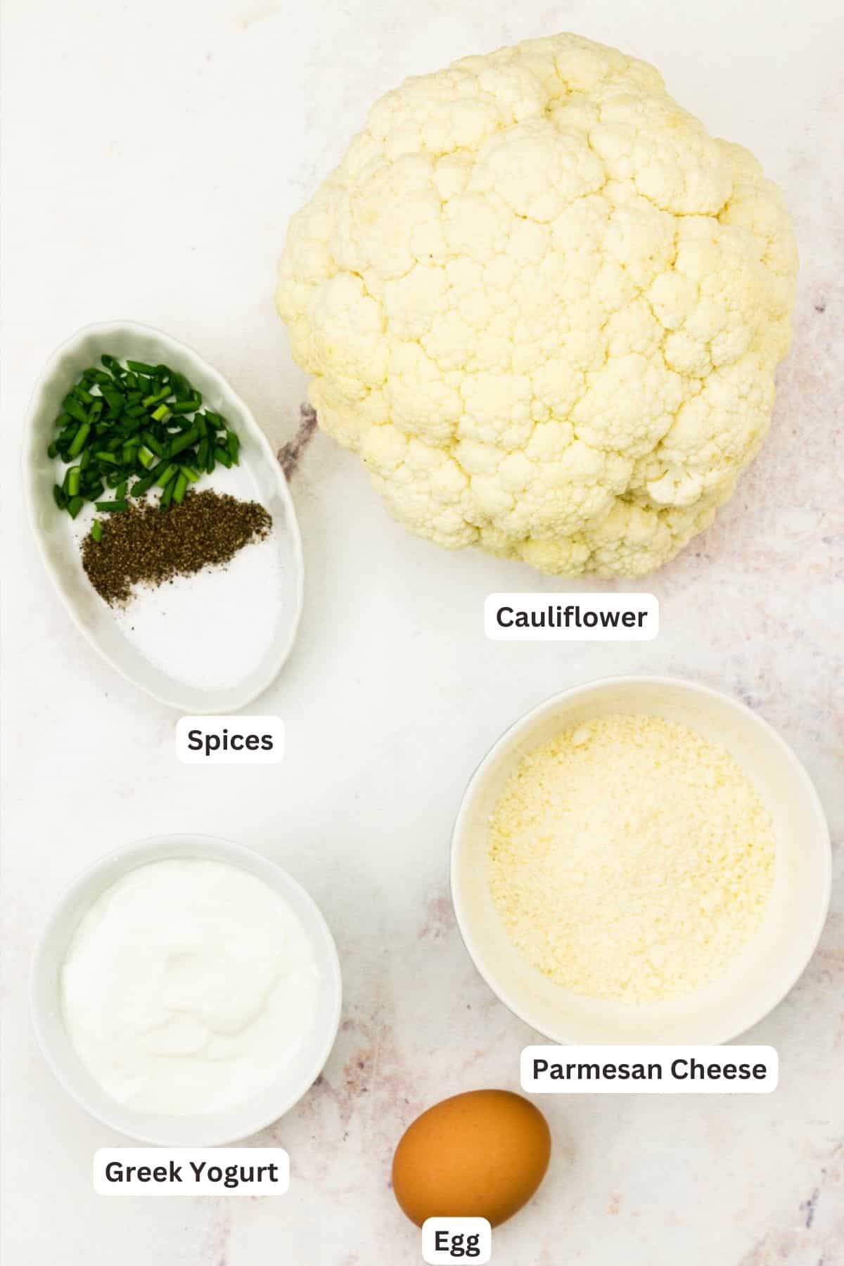 Ingredients to make Whipped Cauliflower.