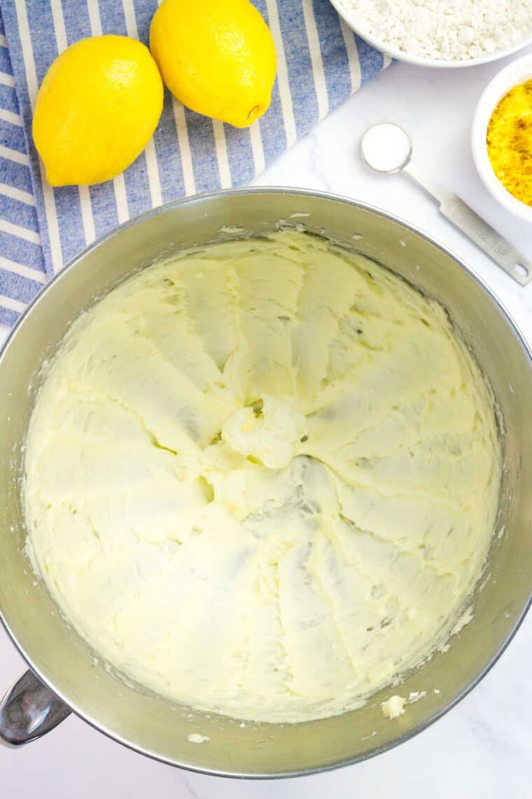 Butter creamed in a bowl.