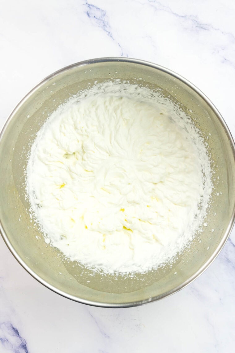 A bowl of whipped cream.