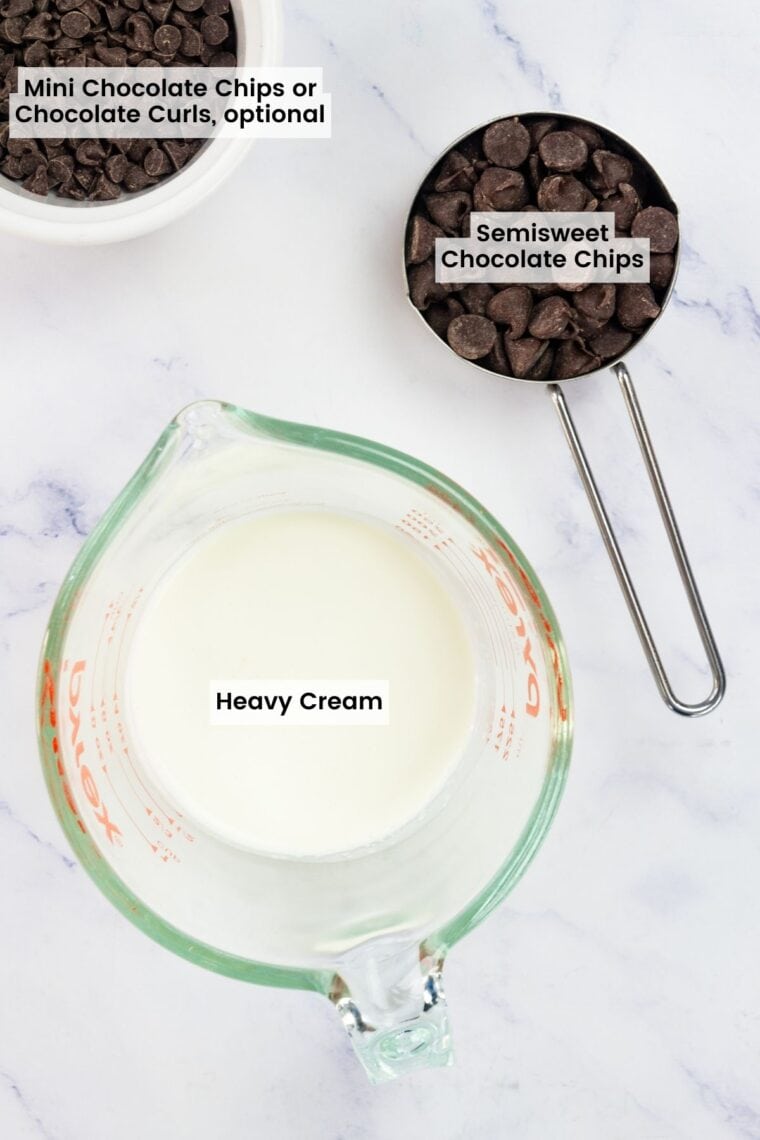 Ingredients for chocolate ganache are text-labeled.