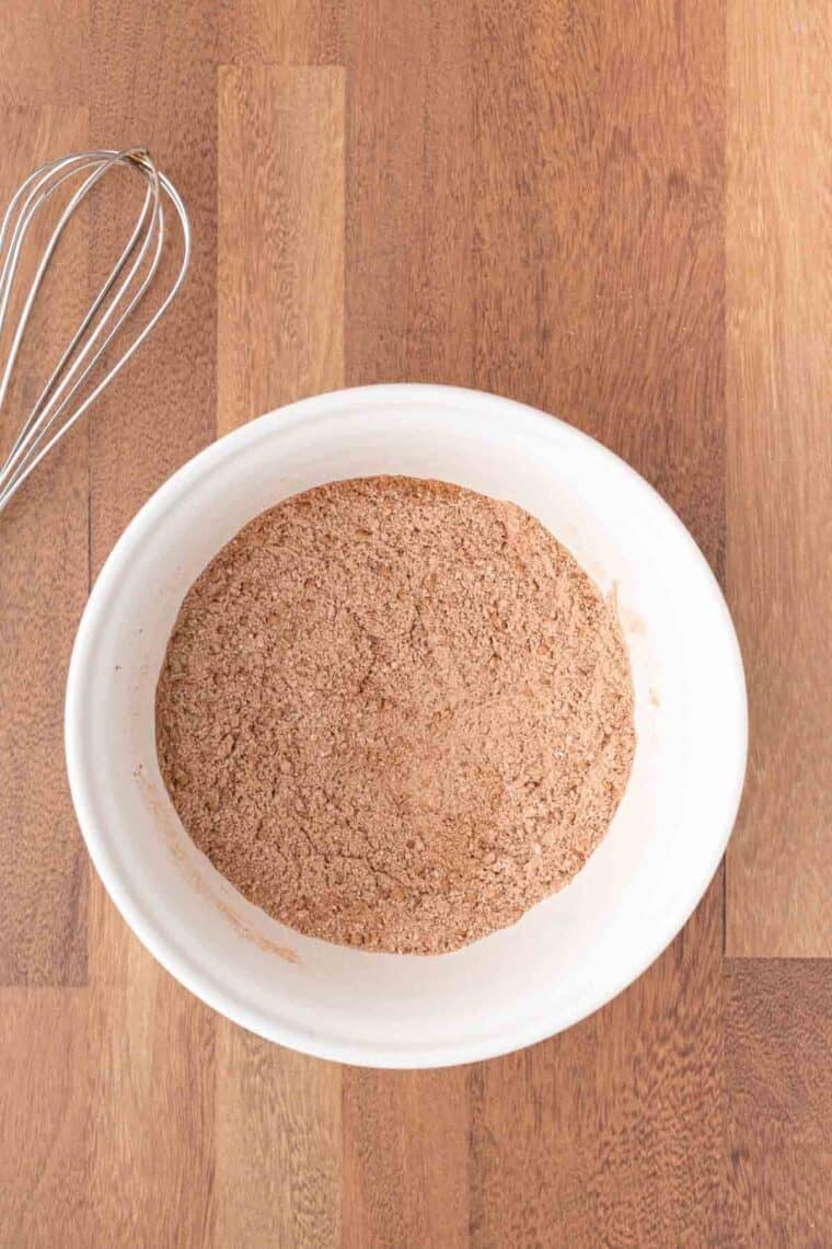 Dry mix for Mexican brownies in a bowl.