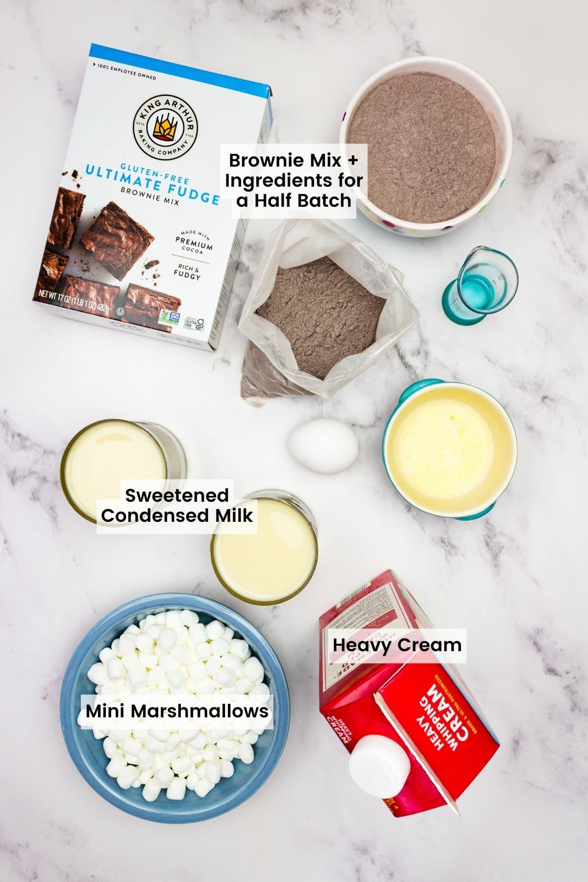 Ingredients for n-churn brownie batter ice cream are text-labeled.