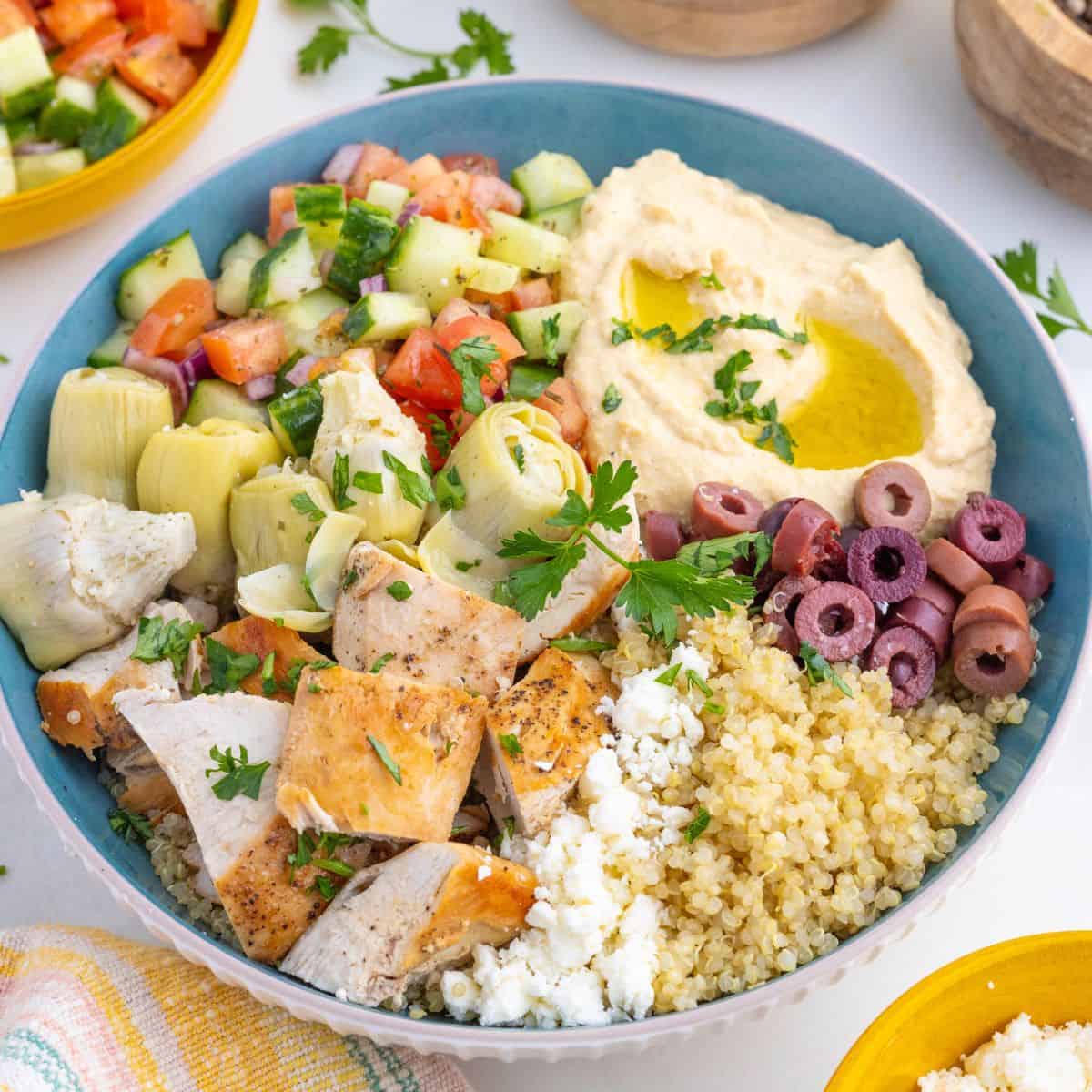 Featured image for Greek chicken bowls