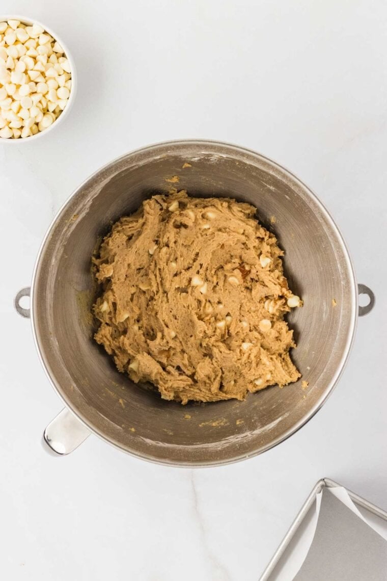 Blondie batter in a bowl.