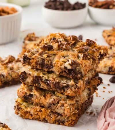 A stack of 7 layer bars.