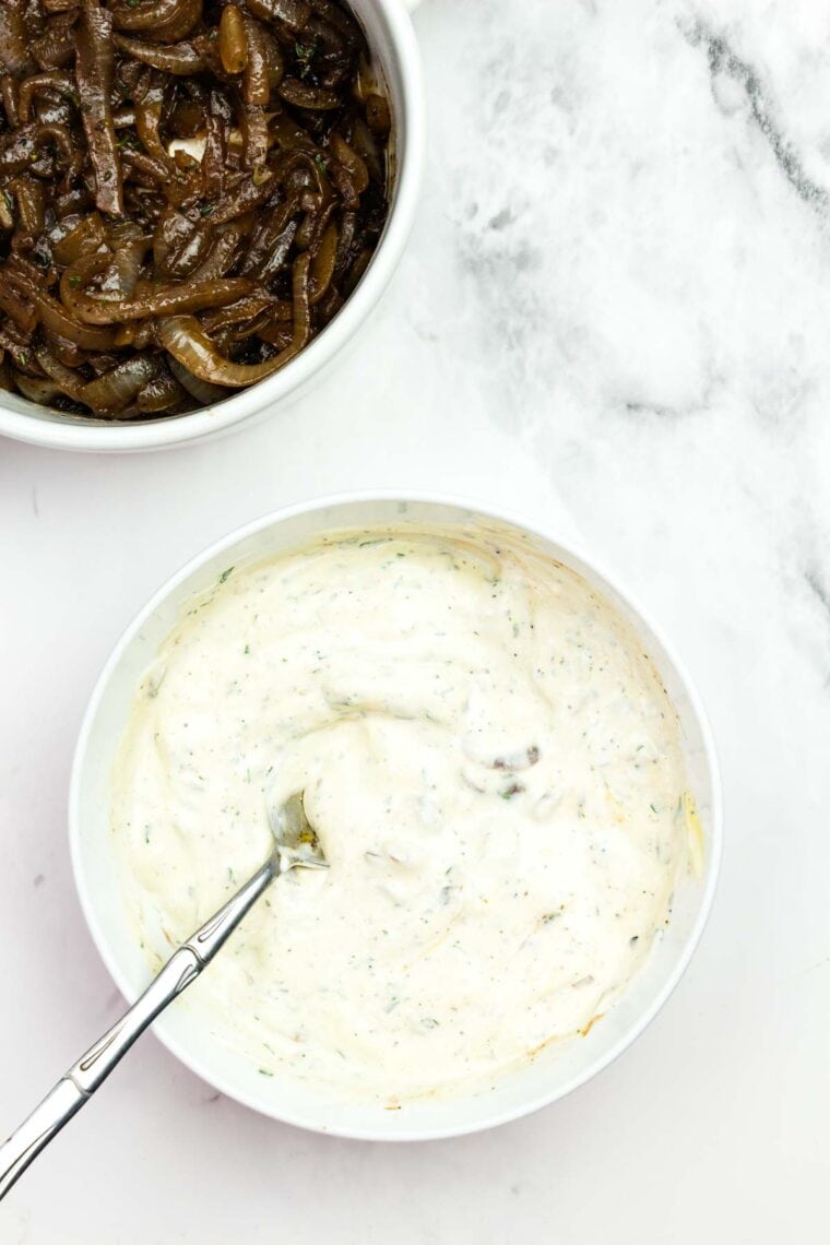 French onion spread in a bowl.
