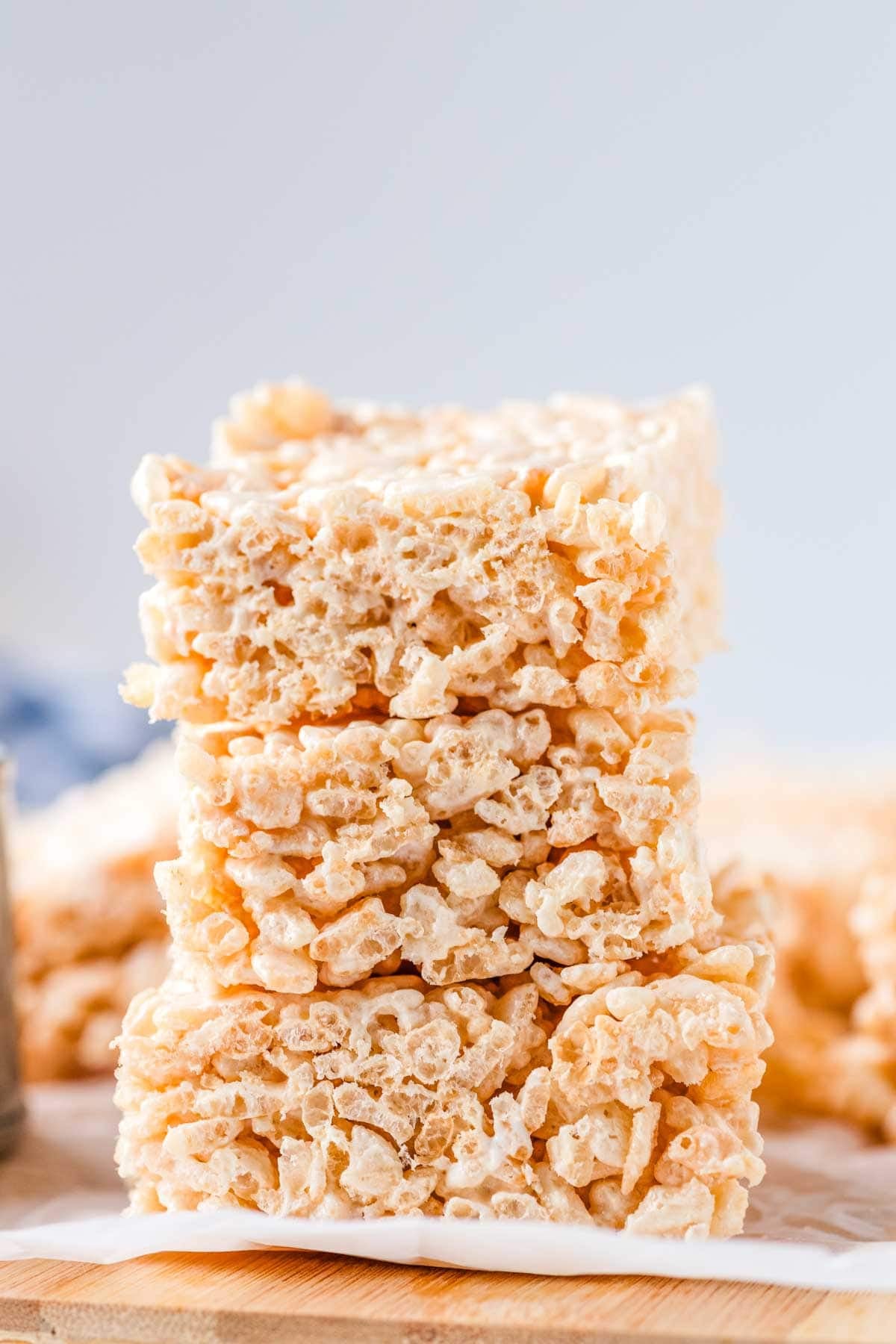 A stack of 3 rice krispie treats.