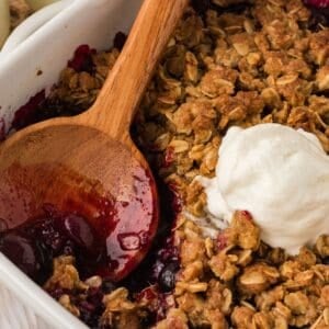 Featured image for gluten free berry crisp.