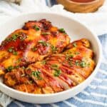 Featured image for air fryer BBQ chicken breasts.