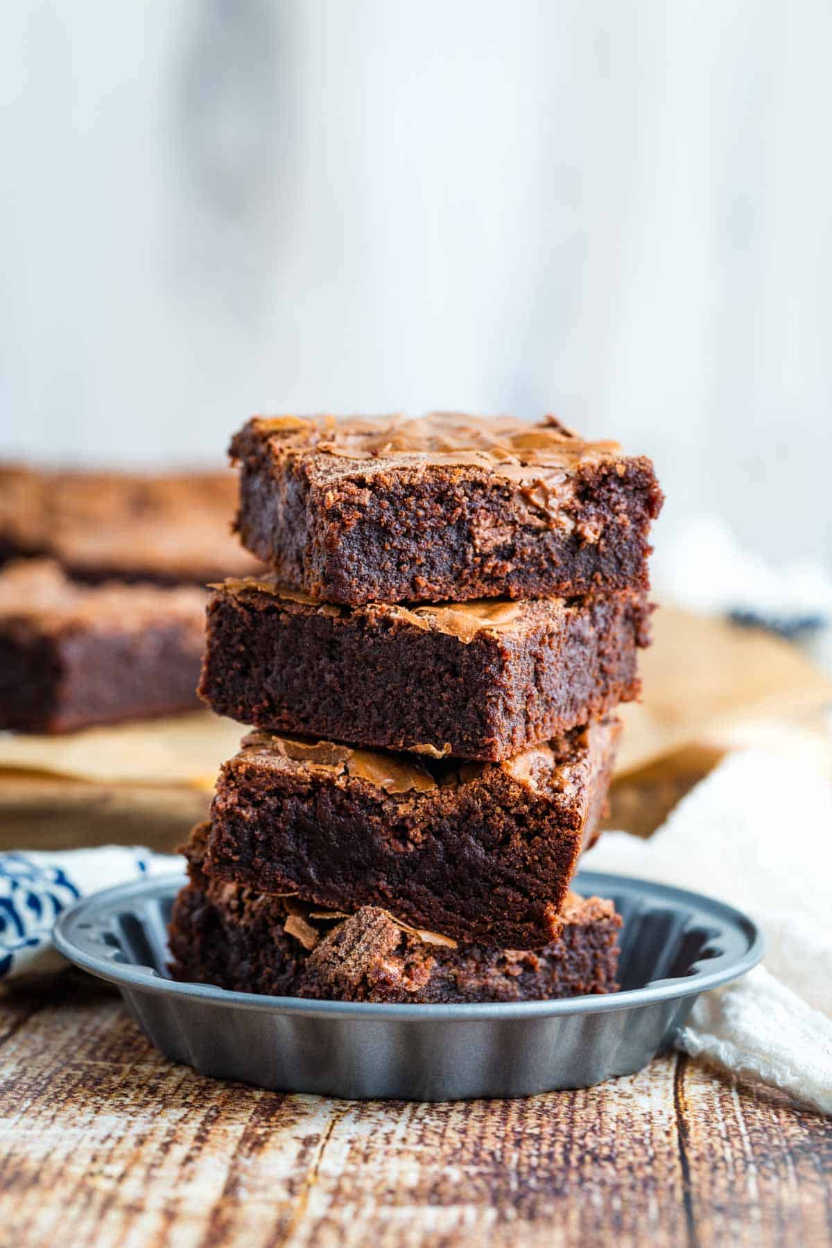 A stack of Nutella brownies.