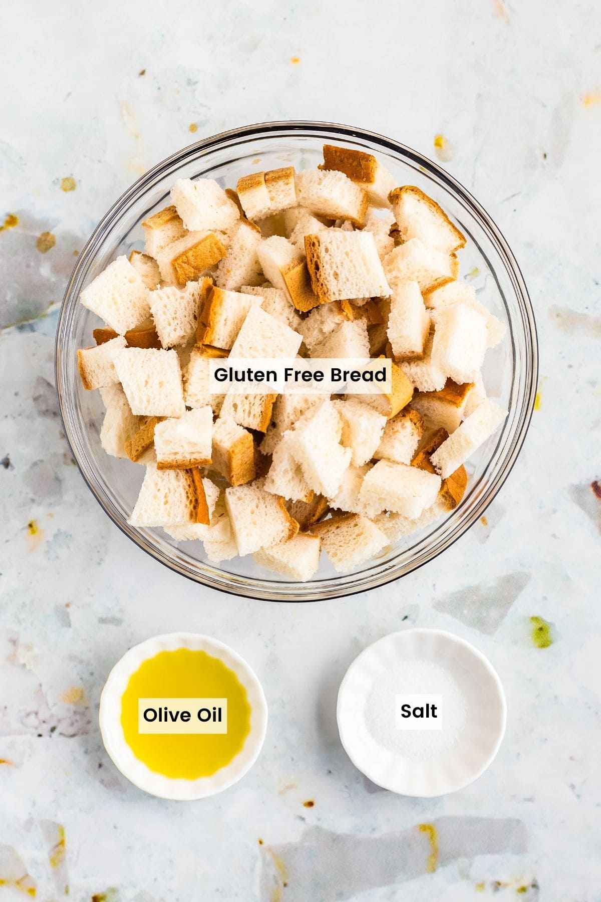 Labeled ingredients for gluten free breadcrumbs.