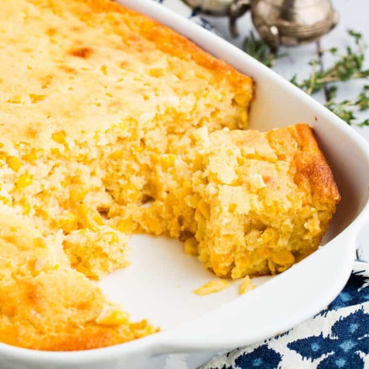 Featured image for gluten free corn casserole.