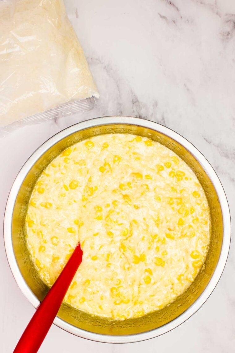 This wildly easy gluten-free corn casserole combines sweet and savory goodness with a creamy texture that’s guaranteed to be a hit. Cream-style corn, whole kernel corn, yogurt, and butter mixed with beaten eggs.