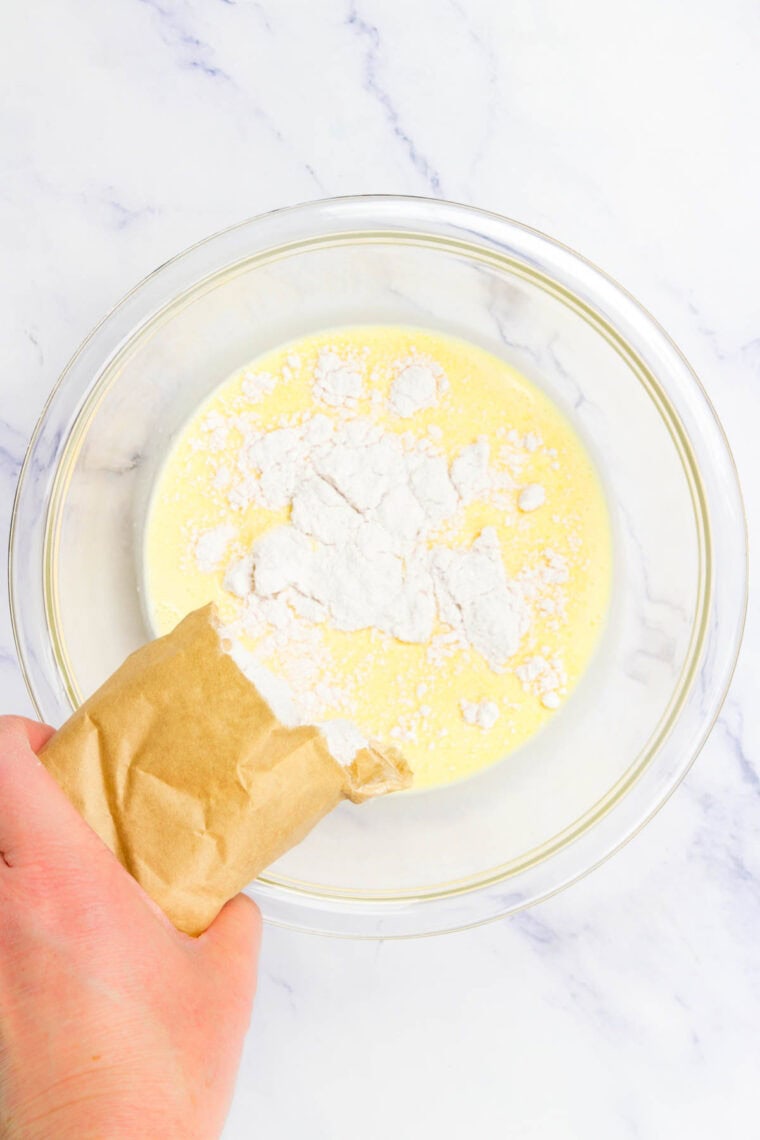 Adding instant vanilla pudding mix to eggnog.