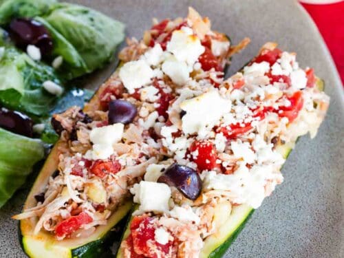 Greek Chicken Stuffed Zucchini | Cupcakes & Kale Chips
