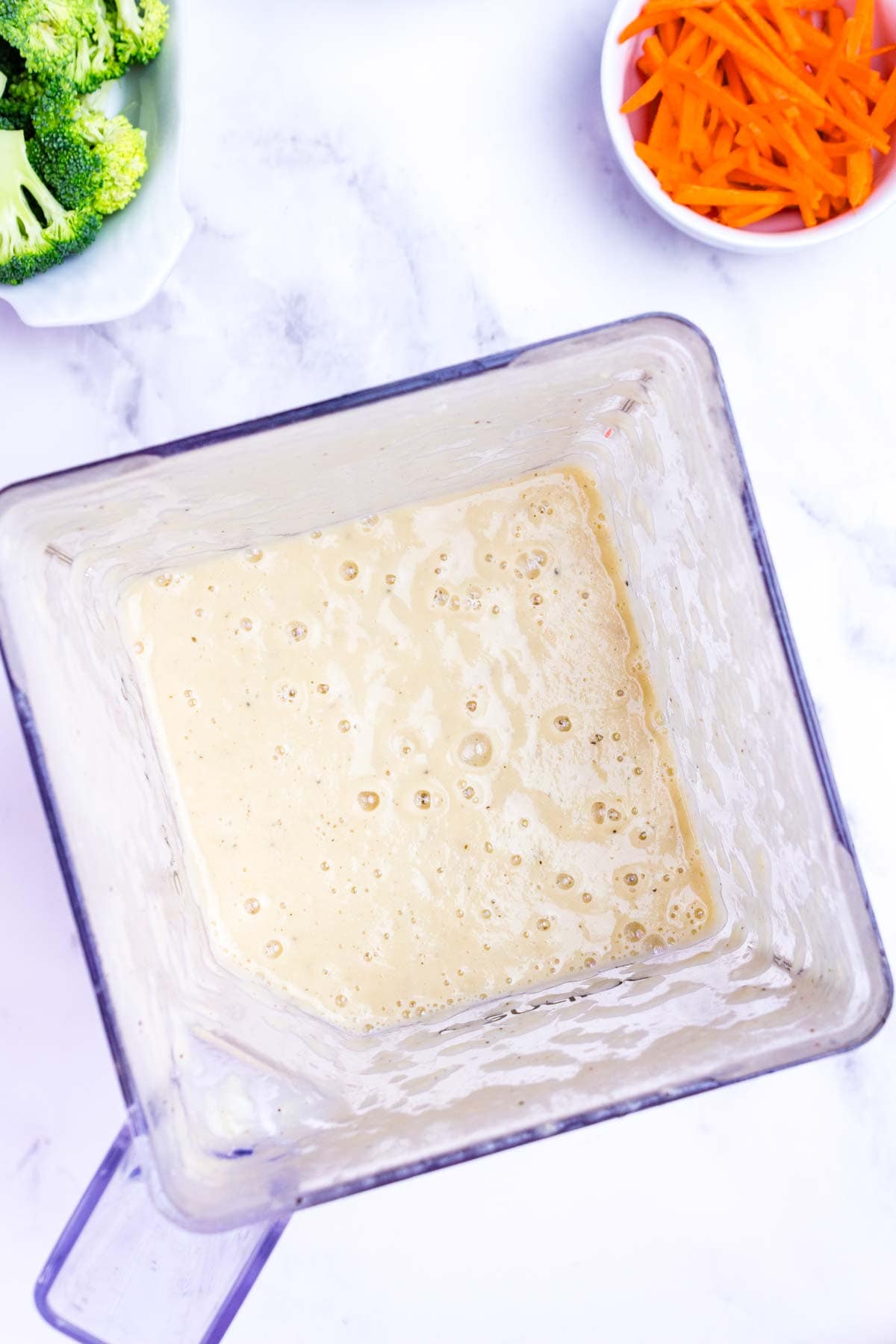 Cauliflower puree in a blender.