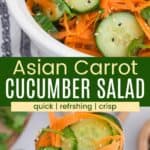 Pinterest graphic of Asian carrot cucumber salad